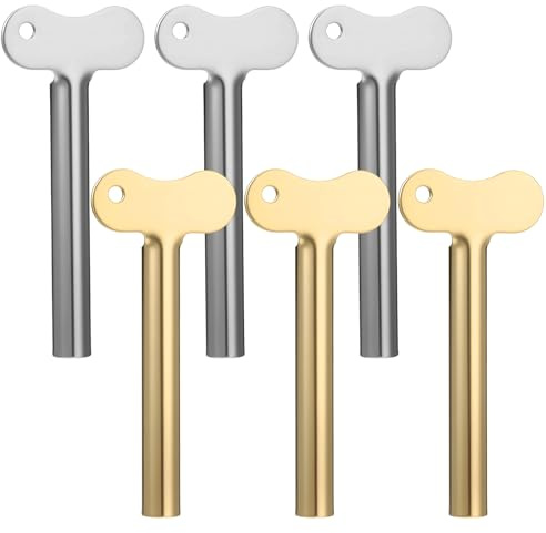 6 Stück Tubenquetscher für alle Tube Edelstahl Zahnpasta Tubenpresse Tubenausdrücker Toothpaste Squeezer Tube Dispenser Tuben Tubenquetscher für Zahnpasta Haargel Handcreme Kosmetik Silber & Gold