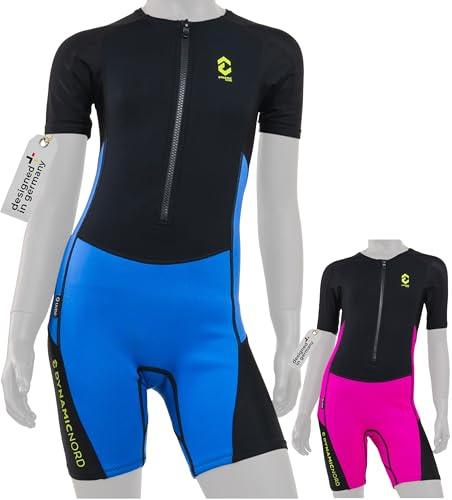 DYNAMICNORD Barrakuda Kinder Neopren Shorty 2mm – Wassersportanzug mit UPF50+ UV-Schutz, leicht & flexibel aus Lycra/Neopren, Frontreißverschluss, ideal für Strand, Schwimmen, Neoprenanzug Kinder