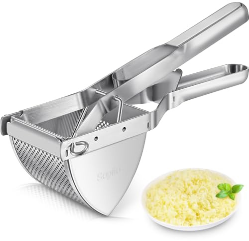Kartoffelpresse, Sopito Kartoffelpresse Edelstahl Obst und Gemüse kartoffelstampfer für Cremige Flauschige Kartoffelpüree und Lebensmittelrezept