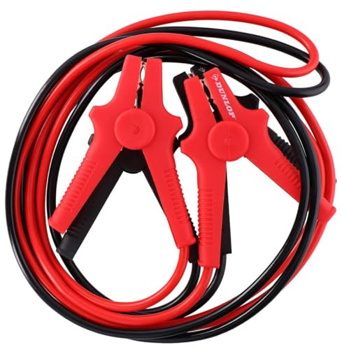 Dunlop Starthilfekabel Auto 16 mm² x 3 m - Starterkabel mit Aufbewahrungstasche - Krokodilklemmen - TÜV Zertifiziert