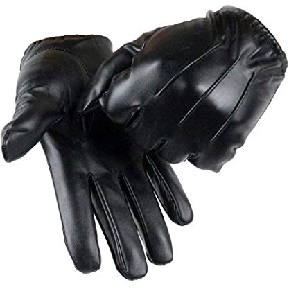 Long Keeper Touchscreen Texting Lederhandschuhe Herren Winter Faux Leder Handschuhe Herren Warm Dick Winddicht Kälteschutz Thermal Fäustlinge