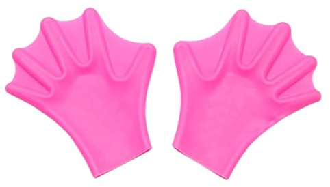 BESPORTBLE 1 Paar 1 Paar Silikon Schwimmhandschuhe Mit SchwimmhäUten FüR Wasserwiderstandstraining, Schwimmtraining Und Tauchen, Erwachsene Rosy