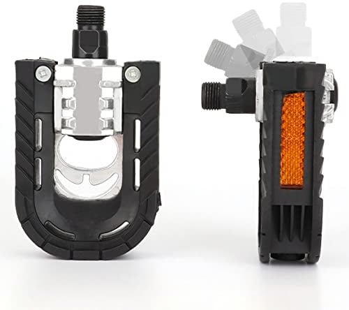Fahrradpedale Klapppedal Alu Pedale mit Reflektoren & Anti-Rost | Φ. 14mm(9/16") | Leicht zu Falten Klapppedale Fahrrad für Pedelec, MTB, Klapprad, Rennrad