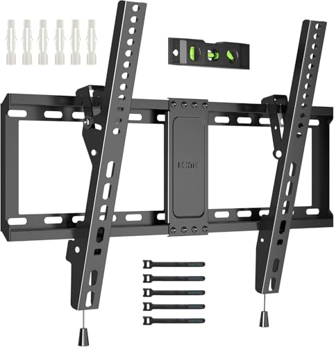 BONTEC TV Wandhalterung, Neigbare Halterung für 37-82 Zoll Flach & Curved LED/LCD/OLED/Plasma Fernseher, Max VESA 600 x 400 mm, 60 kg Kapazität, Einfache Installation