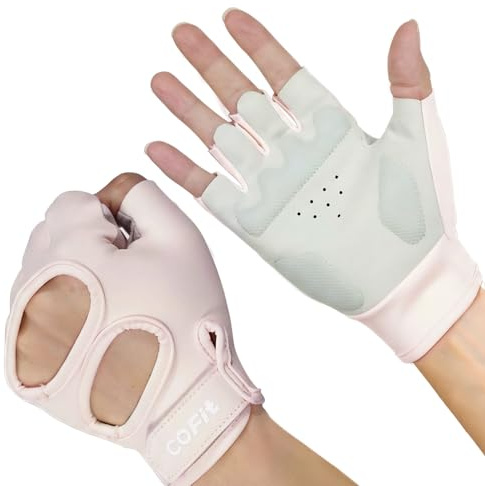 COFIT Trainingshandschuhe Herren und Damen, Atmungsaktive Handschuhe Fitness mit Rutschfestem Grip und Polsterung für Krafttraining & Gym - Rosa S
