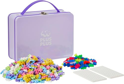 Geniales Konstruktionsspielzeug, Pastel, Bausteine-Set in praktischer Metall-Box mit Henkel, 600 Teile