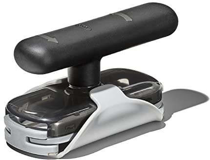OXO Good Grips 11332200UK Glasöffner Drehbarer Deckelöffner mit Unterlage, Plastic, Schwarz
