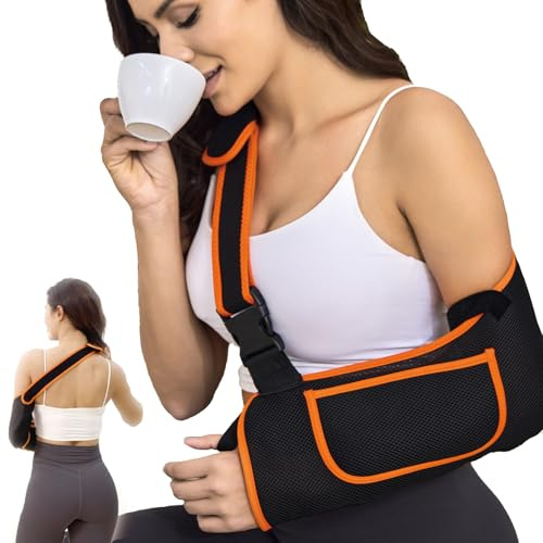 Yaoociy Armschlinge für Damen und Herren mit optimierter Größe, verstellbare Armschlinge für Armstütze, Schulterschlinge mit Nackenpolster, Armschlinge für Ellbogen und Handgelenk