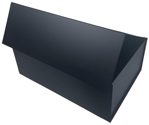 Verpackung welt Geschenkbox mit Deckel | 38 x 27 x 14 cm (1 Packung) | Geschenk-Box mit Magnetverschluss | Ideal für Geburtstag, Hochzeit, Weihnachten, Geburt | Geschenkbox in schwarz