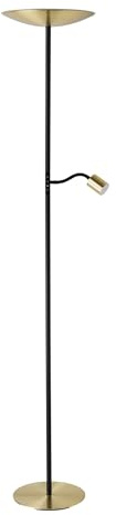 EGLO LED Stehlampe Conivarino, Lampe Wohnzimmer | Deckenfluter mit flexibler Leselampe, Standleuchte touch dimmbar, Stahl in Messing-gebürstet, warmweiß, 170 cm