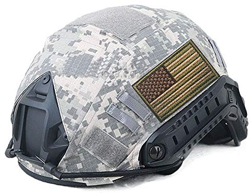 OSdream Taktische Militärhelmabdeckungen Camouflage Cover Airsoft Paintball Schießhelm Zubehör nur eine Abdeckung und Armband ohne Helm, Herren Unisex Jungen, ACU Camo, Einheitsgröße