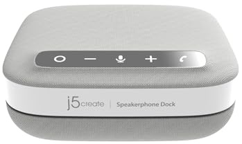 j5create USB-C 4K Freisprecheinrichtung | All-in-One Audio-Dock für Videokonferenzen, 4K HDMI, USB-A x2, USB-C, Gigabit-Ethernet, Teams/Zoom/Meet (JCDS335)