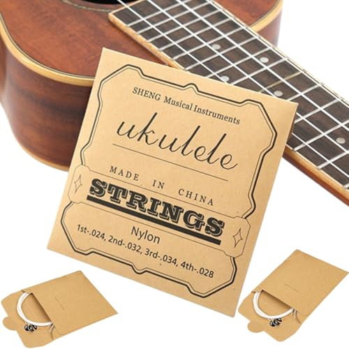WHYCNJL 2 Sets Von Nylon Ukulele Saiten 4 -string-Satz,New Nylgut,Concert/Soprano Ball End Nylon-Ukulele-Saiten,Weiss