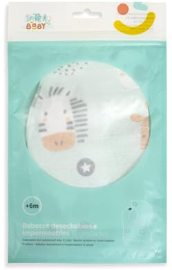 Interbaby Packung 10 Einweg-Lätzchen Baby · Wasserdicht · Reiselätzen mit food Catcher Tasche · Einstellbares Babylätzchen