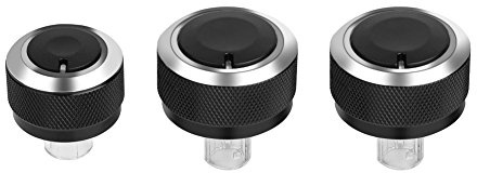 Keenso Auto Klimaanlage Schalter 3 Stücke Auto Aluminium Klimaanlagen Bedienfeld Schalterknopf Ersatz für Mk5 2005-2010, B6 2005-2010