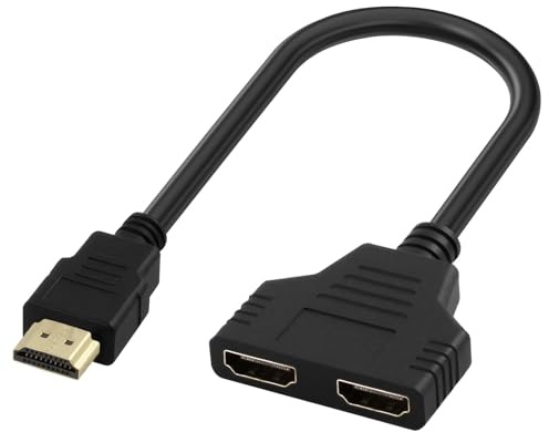 HDM Splitter Adapter Monitore 2 in 1 out Stecker Mâle vers Double 1080P HDMI Dual-Ausgang Verteiler 30cm Doppelstecker Anschluss Kabel für Projektor HDTV LED Gaming Konsolen Projektoren Gleichzeitig