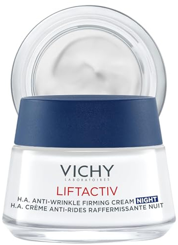 VICHY Anti-Falten straffende Nachtcreme, Aufpolsternd und regenerierend, Verfeinert Hautstrukturen, Mit probiotischen Extrakten, Vitamin C und Hyaluron, Liftactiv Supreme, 50 ml