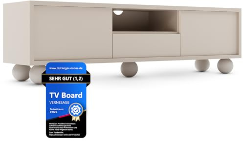 VERNESAGE TV Board – Fernseher-Lowboard [mit Buchenholz-Füßen] & Schrank mit Kabelmanagement - Sideboard für Wohnzimmer | TV-Tisch, Kommode, Fernseh-Regal | Modern Living Room Cabinet