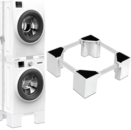 NIUXX Universal-Waschmaschinenbasis: Sockel für Waschmaschine Kühlschrank Max 400kg, Verstellbare Breite 46-69 cm Waschmaschinensockel, 16.1cm Hoher Möbelsockel für Bad/Waschküche