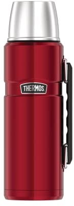 Thermos Stainless King Thermosflasche rot 1,20l - Edelstahl, absolut dicht, mit Trinkbecher und Griff, 12h heiß & 24h kalt, spülmaschinenfest, BPA-frei