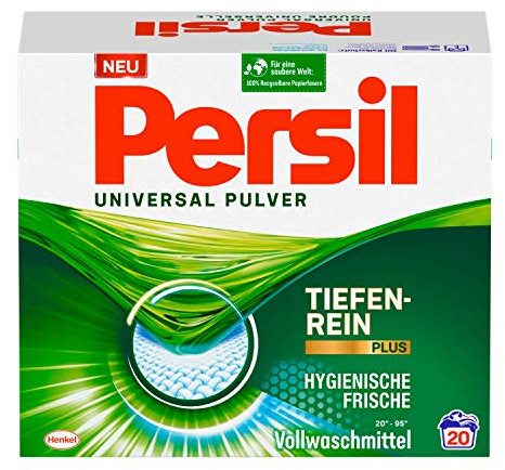 Persil Universal Pulver Waschmittel, Vollwaschmittel mit Tiefenrein-Plus Technologie bekämpft hartnäckigste Flecken für strahlende Reinheit, 1,3 Kg