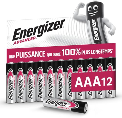 Energizer Advanced - AAA Batterien (12 Stück) - 1,5V Alkali-Batterien - Leistungsstark und Langlebig - Made in EU - 100% plastikfreie Verpackung - 10 Jahre lagerfähig [Exklusiv bei Amazon]