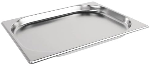 Vogue K906 1/2 Gastronorm-Pfanne, Edelstahl, 1,2 l, 20 mm tief, Lebensmittelbehälter, silberfarben