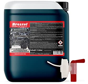 Brestol® ROSTUMWANDLER 5 Liter inkl. Auslaufhahn 51 mm - Rostkonverter & Grundierung in einem Zug - Rostschutz Rostlöser