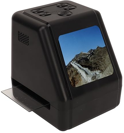 Mobiler Filmscanner, 12 MP Filmscanner mit 2 Zoll LCD Bildschirm, Wandelt Filme und Dias in Digitale Fotos um, für 135, 126 KPK, 110 und Super 8 mm Filme