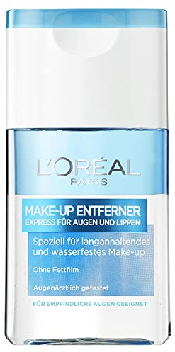 L'Oréal Paris Augen-Make-Up-Entferner für Frauen: befreit die Haut von Make-Up ohne zu fetten und entspannt die Haut mit sanften Ölen, 1x 125ml