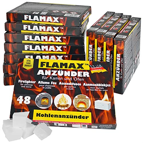 Falmax Ofenanzünder 6X 48er Pack Kamin Anzünder Anzündwürfel Grillanzünder Anzündwürfel