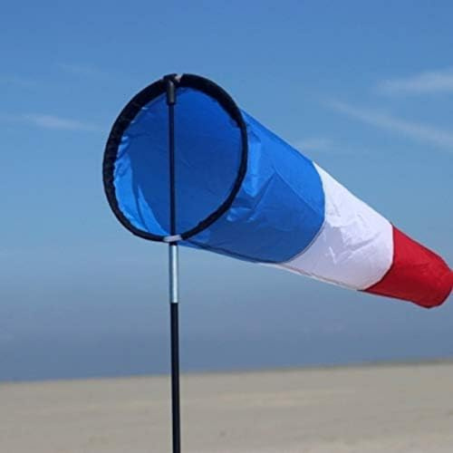 Wolkenstürmer® Westwind Windsack (blau) - 75 cm, Maritime Dekoration und Windspiel für Garten und Balkon mit Stab - Windanzeiger, Windsocke, Wetterfahne