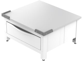 Meliconi Base Space Extra | Erhöhungsplattform für Waschmaschine oder Trockner mit ausziehbarer Schublade aus Technopolymer, 28 Liter, Max. 250 kg, Weiß