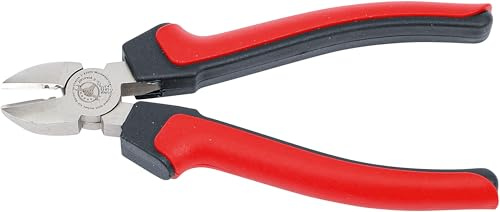 BGS Diy 332 | Seitenschneider | Abisolier-Funktion | 165 mm | matt | für 1,5 mm² und 2,5 mm² | vernickelt, matt | schwere 2-Komponenten-Handschutzisolierung