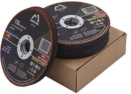 Merryland Trennscheibe 115 Metall Edelstahl Stahl für Winkelschleifer, 115 X 1,0 mm Dünn Flexscheibe Gerade 25 Stück, Craft-Line C13071042-25