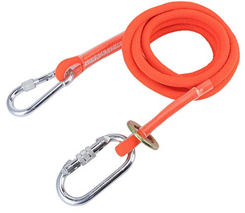 MOUMOUTEN 3Meter Sicherungsseil für Luftarbeiten, Sicherheitsgurt für Absturzsicherung Sicherungsseil Kletterseil mit Karabiner für Elektroarbeiten Konstruktion Klimaanlagenreparatur
