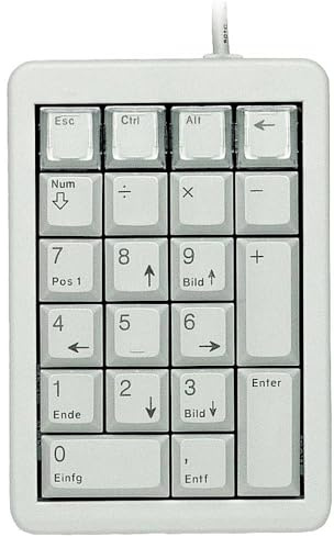 CHERRY G84-4700, Programmierbares Keypad, DE mit Numerik-Block, Grau | Ideal für häufige Zahleneingaben, Kabelgebunden (USB-A Anschluss), Plug & Play, Kompakt, Mechanische CHERRY ML Switches