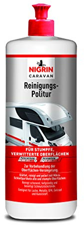 NIGRIN Caravan Wohnmobil Politur, reinigt, pflegt und bereitet Fahrzeugoberflächen auf, für Poliermaschinen geeignet, als Vorbereitung für die Versiegelung, für alle Fahrzeugarten, 1 l