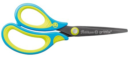 Pelikan griffix Schulschere spitz, Schere für Linkshänder, Neon fresh blue, 1 Stück