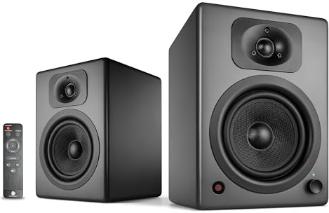 wavemaster TWO NEO stone gray – Regallautsprecher-System (60 Watt) mit Bluetooth-Streaming, digitalen Anschlüssen und IR-Fernbedienung Aktiv-Boxen Nutzung für TV/Tablet/Smartphone, dunkelgrau (66364)
