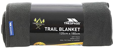 Trespass Snuggles weiche und warme Fleece-Decke 120cm x 180cm, Charcoal