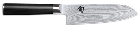 KAI Shun Classic kleines Santoku 14 cm Klingenlänge - First Touch - Damastmesser 32 Lagen VG MAX Kern - 61 (±1) HRC - Pakkaholzgriff - Made in Japan - japanisches Kochmesser Küchenmesser geschmiedet