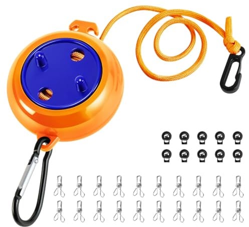 Wäscheleine Ausziehbar, Wäscheleine Camping Tragbare 10m Reise Urlaub Outdoor wäscheschnur Wäscheständer für Badezimmer, Waschküche, Garten oder Reise (Orange)
