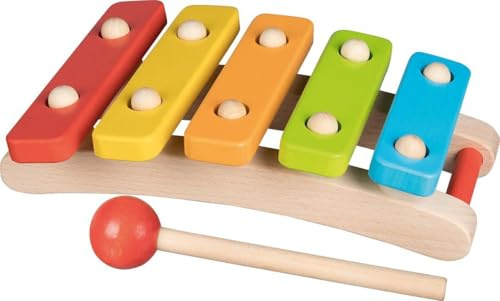 Xylophon mit 5 Tönen: L= 22 cm, Holz, per Stück