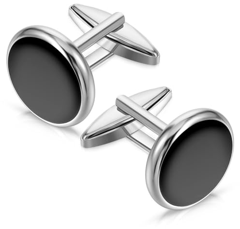 Ouligay Manschettenknöpfe Herren Schwarz Manchettenknoepfe Hochzeit Klassische Manschettenknöpfe Cufflinks for Men Hochzeit Tanzparty Business