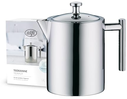 alfi Tea Pot Teekanne mit Siebeinsatz 1,40 Liter, Edelstahl, AromaSafe für perfekten Geschmack, mit integriertem Teefilter für losen Tee, spülmaschinenfest & BPA-frei