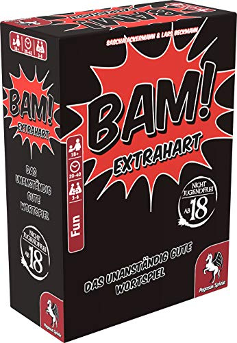 Pegasus Bam! Extrahart Partyspiel für Erwachsene (3-6 Spieler, ab 18 Jahren, Bunt)