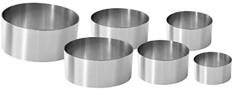 Fackelmann 6-teiliges Set Dessertringe, professionell, Stahl, Silber