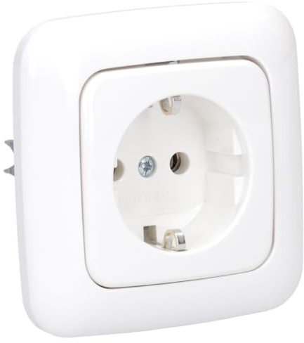 Busch-Jaeger Reflex SI SCHUKO Steckdosen Set + Rahmen Alpinweiß | mit 1x 20 EUC-214 Steckdose + 1x 2511-214 1-fach Abdeckrahmen