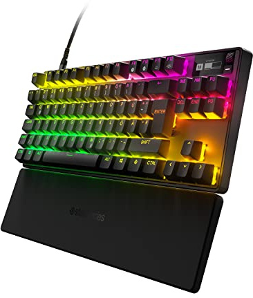 SteelSeries Apex Pro TKL HyperMagnetic Gaming-Tastatur – Die schnellste Tastatur – Anpassbares Ansprechverhalten – OLED-Bildschirm – PBT-Keycaps – USB-C – 2023 Edition – Deutsches Tastatur QWERTZ